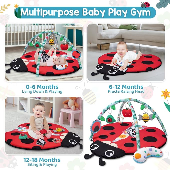Jyusmile Baby Play Gym Mat, 8-in-1 Tummy Time Mat - Image 3