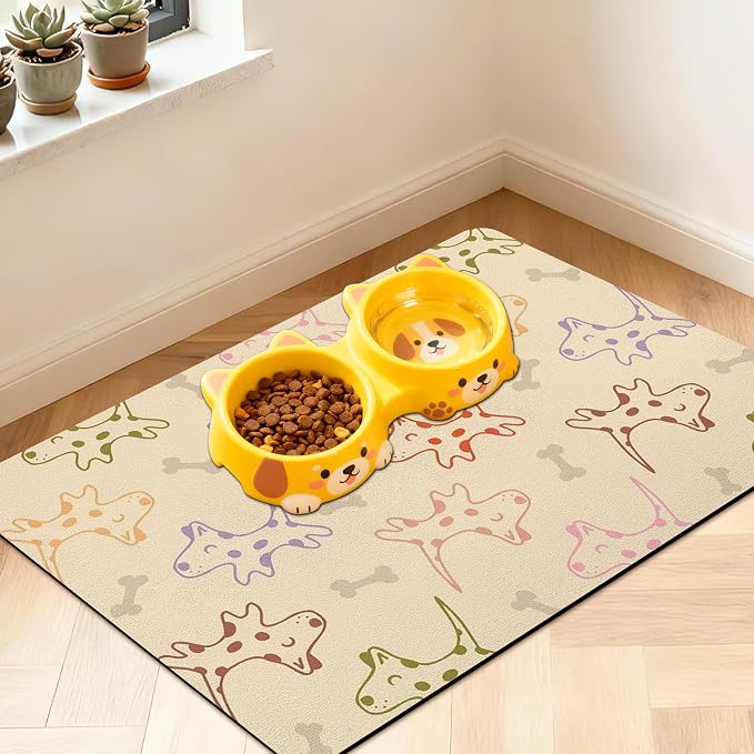 Pet Feeding Mat for Floors Waterproof Dog Mat for Food and Water Absorbent by Unknown