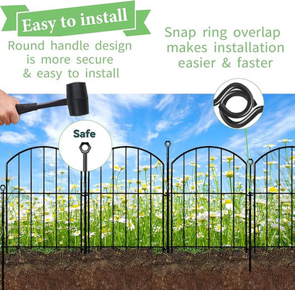 Decorative Garden Fence 17in x30ft, 30 Pack Rustproof Metal No Dig Fence Animal - Image 3