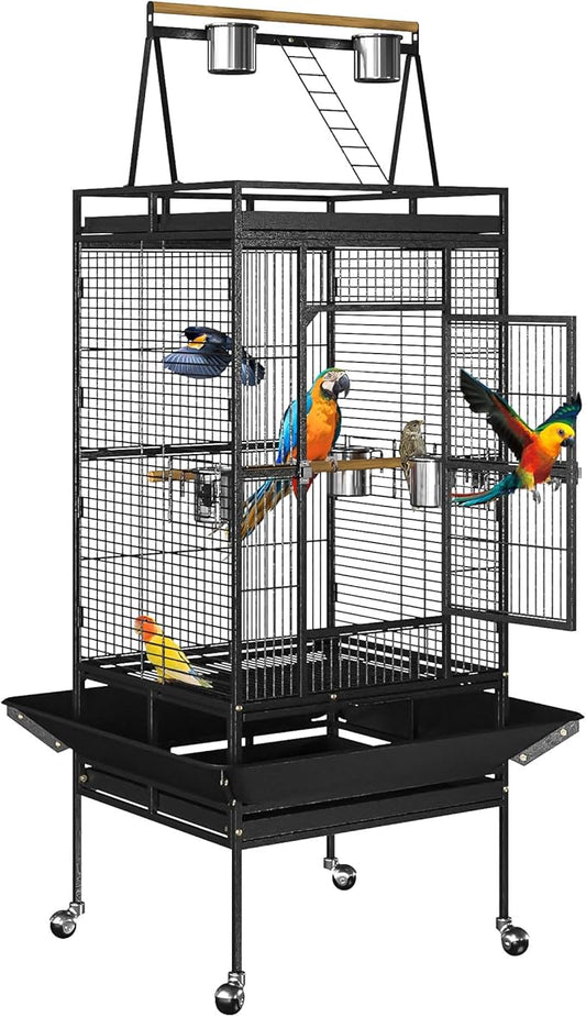 Nova Microdermabrasion 68-Inch Height Wrought Iron Standing Large Play Top Bird by NovaMicrodermabrasion