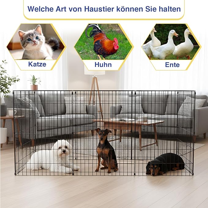 FDW 36 Inch Dog Pen 8 Panel Dog Playpen Indoor Outdoor Metal Puppy Pet Fence - Image 7