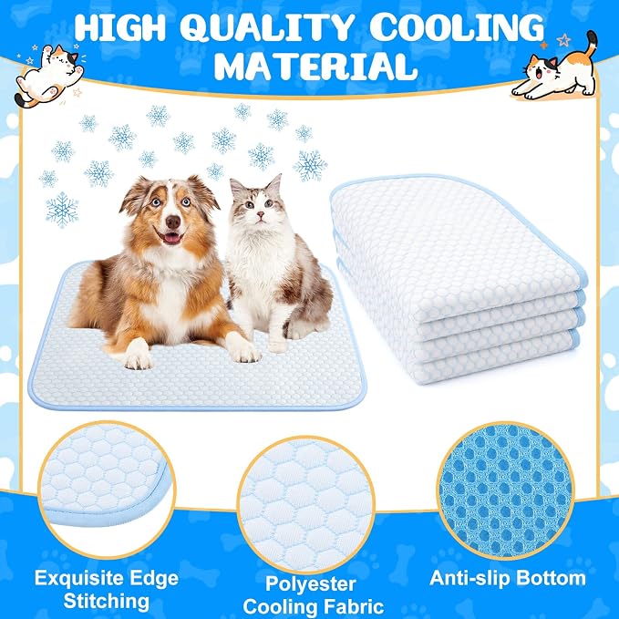 Chunful 4 Pack Pet Cooling Mat 18 x 14 Inches Cooling Pads - Image 3