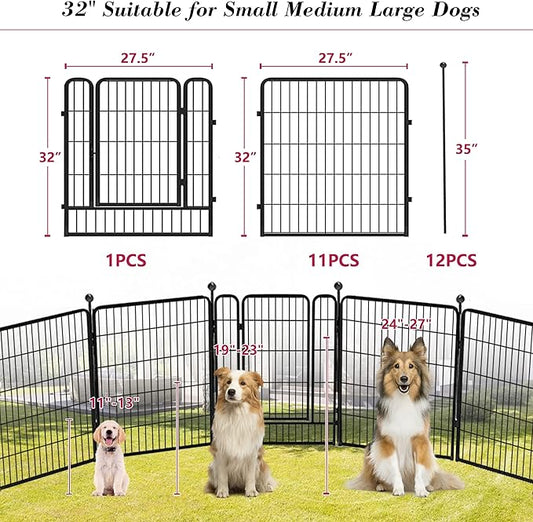 Dog Playpen 32 inch 12 Panels Indoor Dog Pen - Image 2