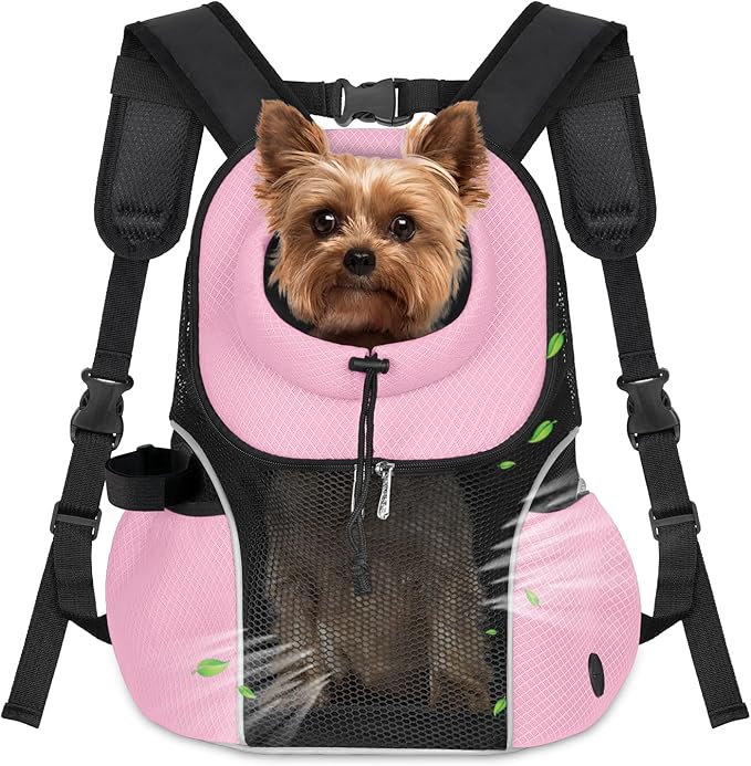 WOYYHO Pet Dog Carrier Backpack Small Dog Front Backpack Ventilated Mesh Dog by WOYYHO