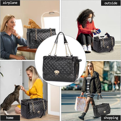 Fashion Pet Carrier Dogs Cat Small Animals Purse Bag, Leather Pet Carriers Dog - Image 7