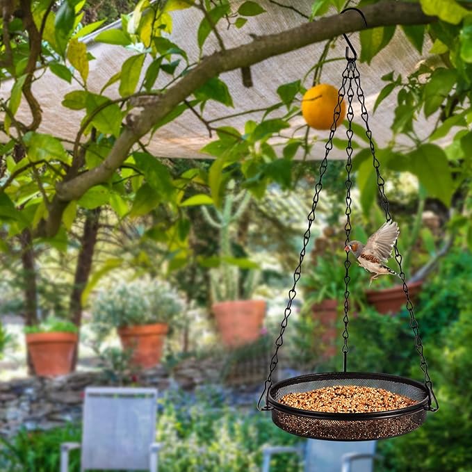 Hanging Bird Feeder & Tray&Metal Mesh Platform & Feeder Hanging - Image 6