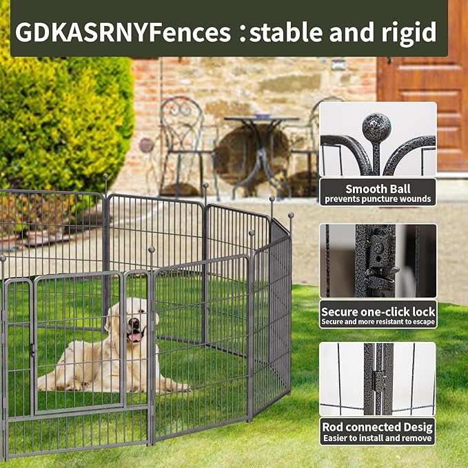 Dog Playpen, 32/40/45 Inch Height in Heavy Duty, Folding Indoor Outdoor - Image 4