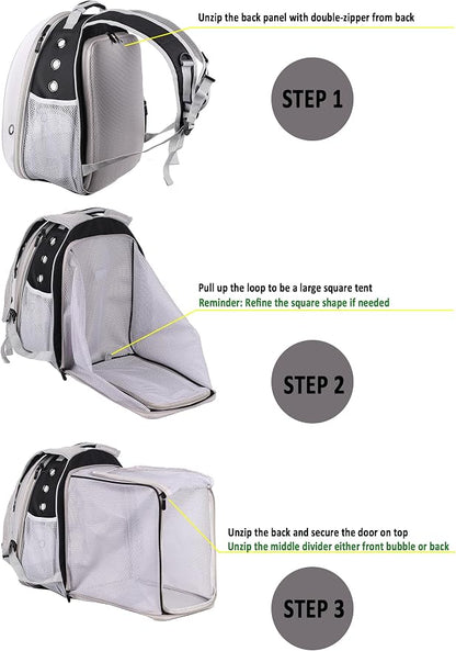 Square Back Extension Pet Backpack Carrier - Image 3