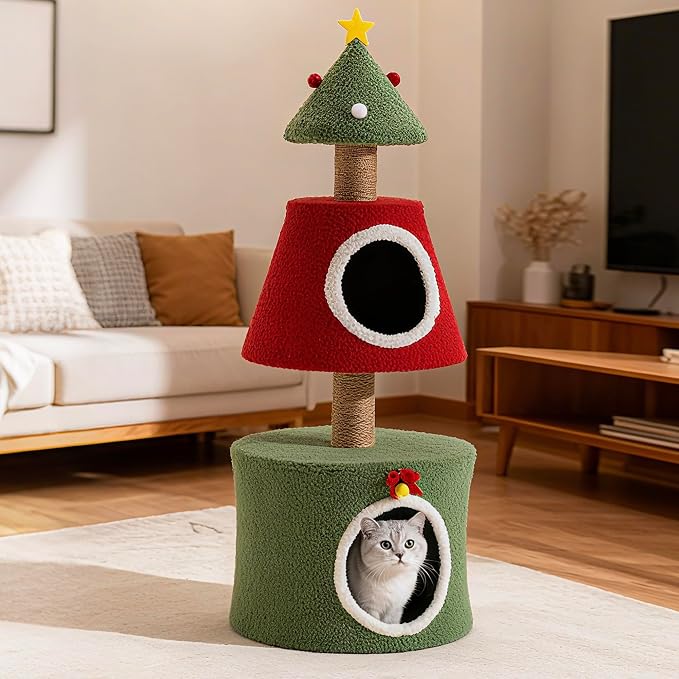 COSIEST 40in Tall Christmas Cat Tree Tower - Image 8