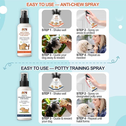 Dog Behavior Training Kit – 2-Pack No Chew Spray + Potty Training Spray – - Image 6