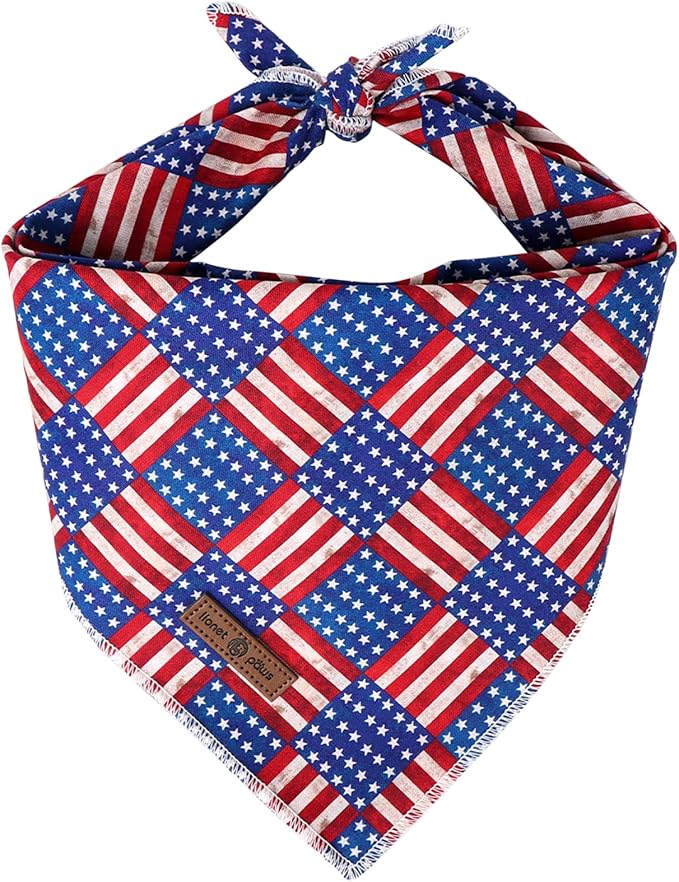 lionet paws Patriotic 4th of July Dog Bandana American Flag by lionetpaws