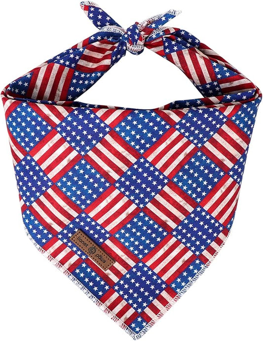lionet paws Patriotic 4th of July Dog Bandana American Flag by lionetpaws