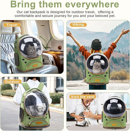 Cat Backpack Carrier, Breathable Cat Bubble Backpack Upgrade Large Space Cat - Image 7