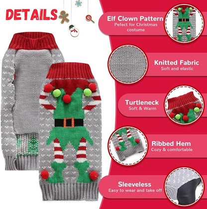 Dog Cat Ugly Christmas Sweater Boy Girl Xmas Pet Clothes Holiday Puppy Costume - Image 4