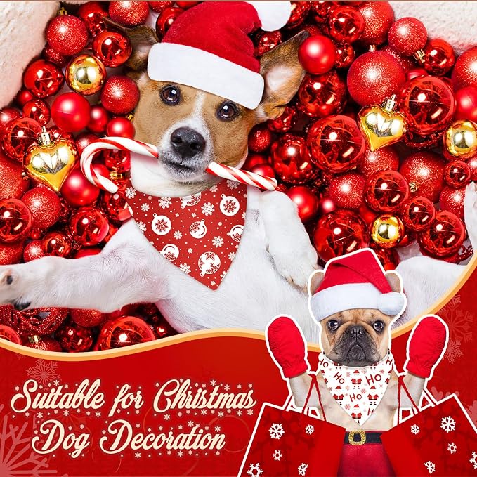 Abbylike 50 Pcs Valentines Day Dog Bandanas Bulk Red and White Polka Dots - Image 4
