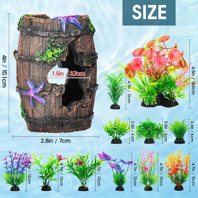 CousDUoBe Fish Broken Barrel Decor Fish Tank Decorations Betta Fish Tank - Image 2