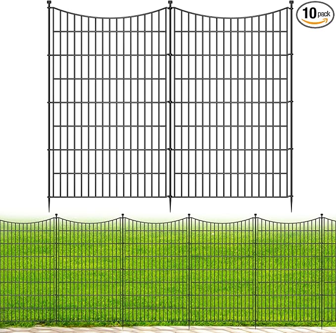 10 Panels No Dig Dog Fence Outdoor by OutdoorFence