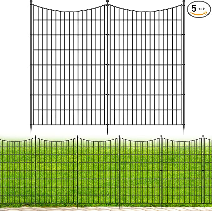 5 Panels No Dig Dog Fence Outdoor by OutdoorFence