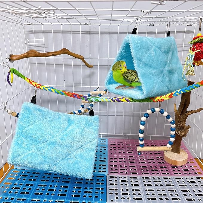 2Pcs Bird Tent Plush Hammock Warm Hut Hanging Nest - Image 6