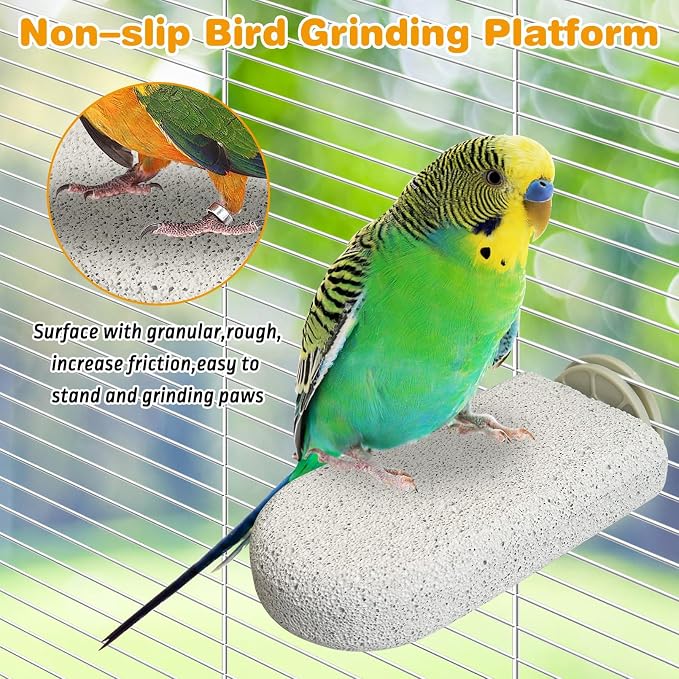 PINVNBY 6 PCS Large Bird Cage Perch Natural Parrot Beak Grinding Stone Calcium - Image 4