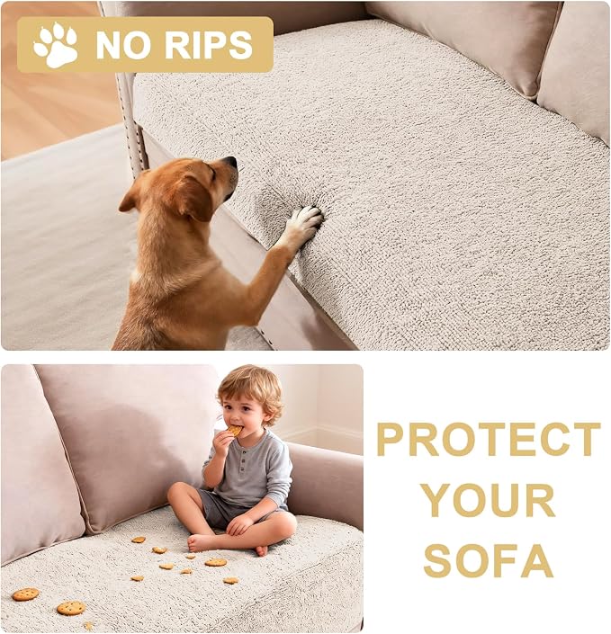 H.VERSAILTEX Non Slip Pet Couch Cover Chenille Dog Bed Protector Thick Soft - Image 8