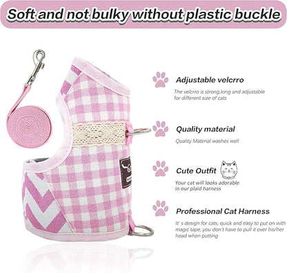 Cat Harness and Leash for Walking Escape Proof, Adjustable Cat Vest Harness - Image 4