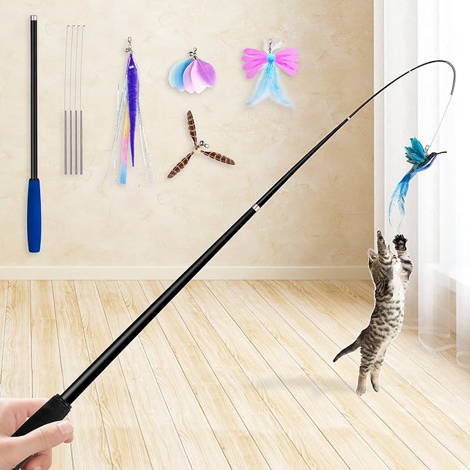 JXFUKAL 2025 Latest Cat Toys, 2 in 1 Spring Cat Wand Toy by JXFUKAL