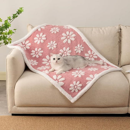 Waterproof Blanket for Dog Puppy Cat, Cute 3D Textured Flower Dog Blanket for by Yaning
