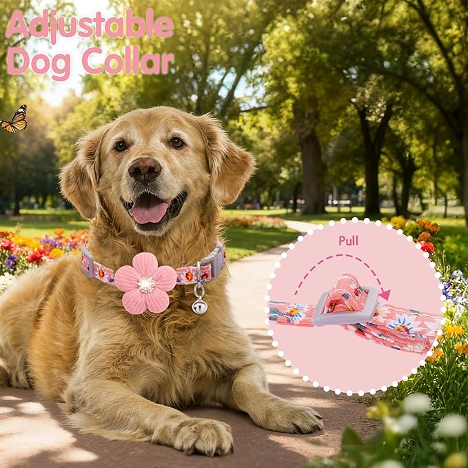Medium Dog Collar with Flower, Dog Collars - Image 5