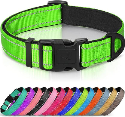 Joytale Reflective Dog Collar, Soft Neoprene Padded, Metal D-Ring, Nylon Pet by Joytale