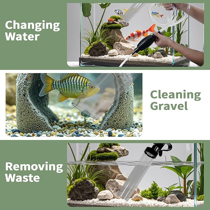 6ft Aquarium Siphon Vacuum Cleaner, Hand Siphon Pump Water Changer - Image 7