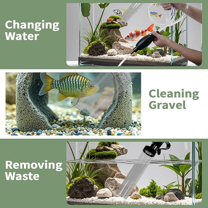 6ft Aquarium Siphon Vacuum Cleaner, Hand Siphon Pump Water Changer - Image 7
