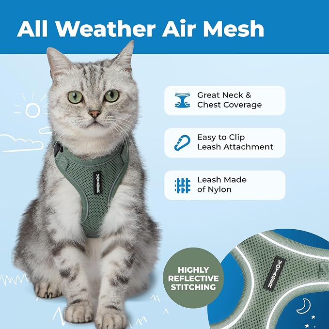 Voyager Escape-Proof Step-in Lock Cat Harness & 5ft Neoprene-Handle Leash Set - Image 3