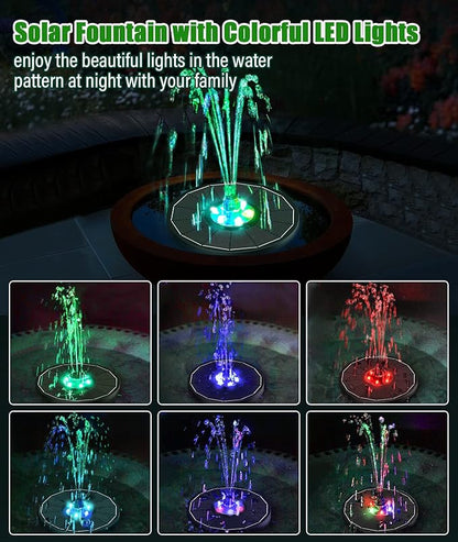 SZMP Solar Water Fountain Upgraded 100% Glass Panel, 3.5W Solar Powered - Image 2