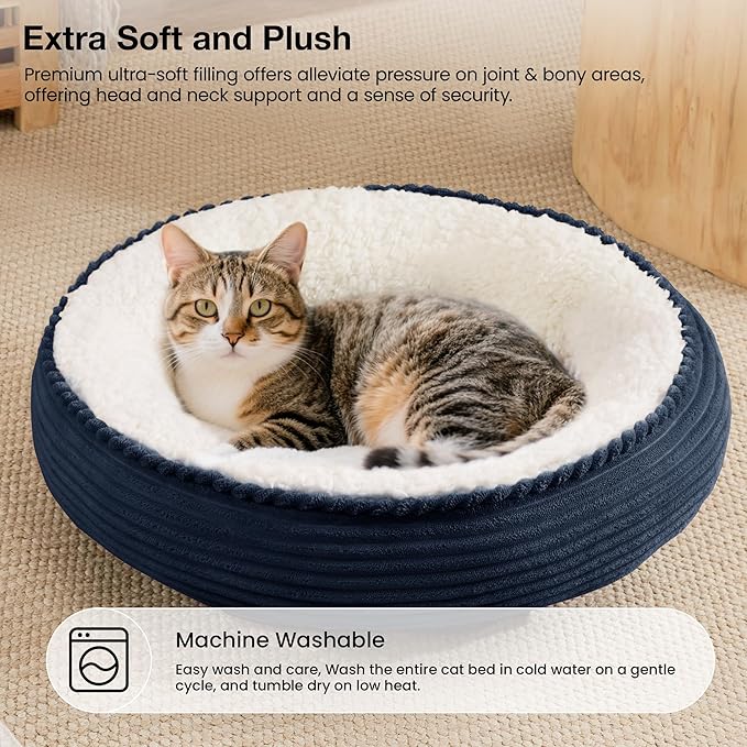 Love's cabin Round Donut Cat and Dog Cushion Bed, 20in Pet Bed - Image 7