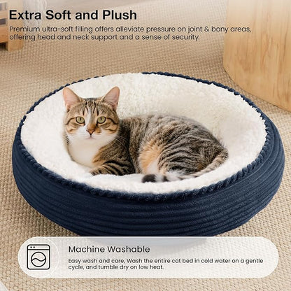 Love's cabin Round Donut Cat and Dog Cushion Bed, 20in Pet Bed - Image 7