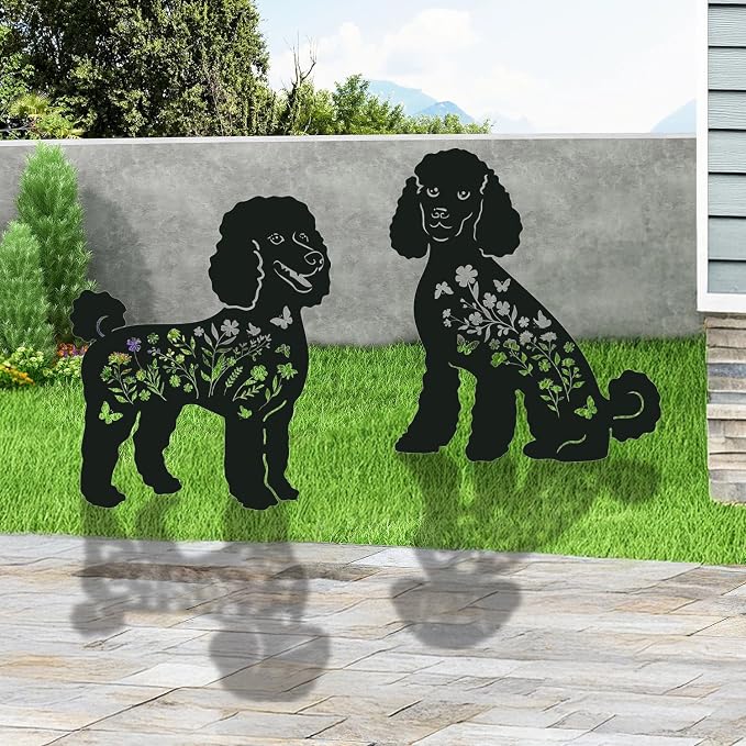 Poodle Metal Garden Stakes Yard Decor, Lawn Ornaments - Image 5