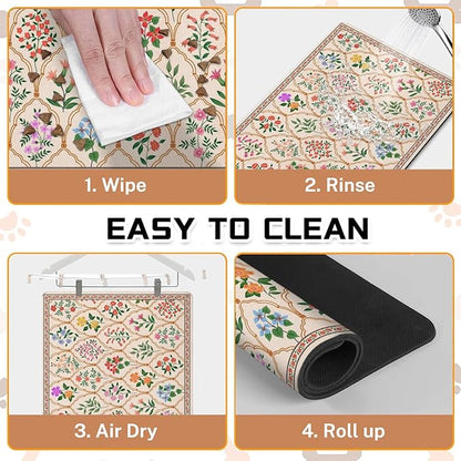 Absorbent Pet Dog Bowl Mat for Food and Water, Pet Cat Food Feeding Mat - Image 6