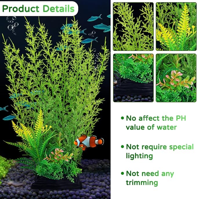 Fish Tank Accessories Large Plants, Aquarium Decor Plastic Plants 3pcs - Image 4