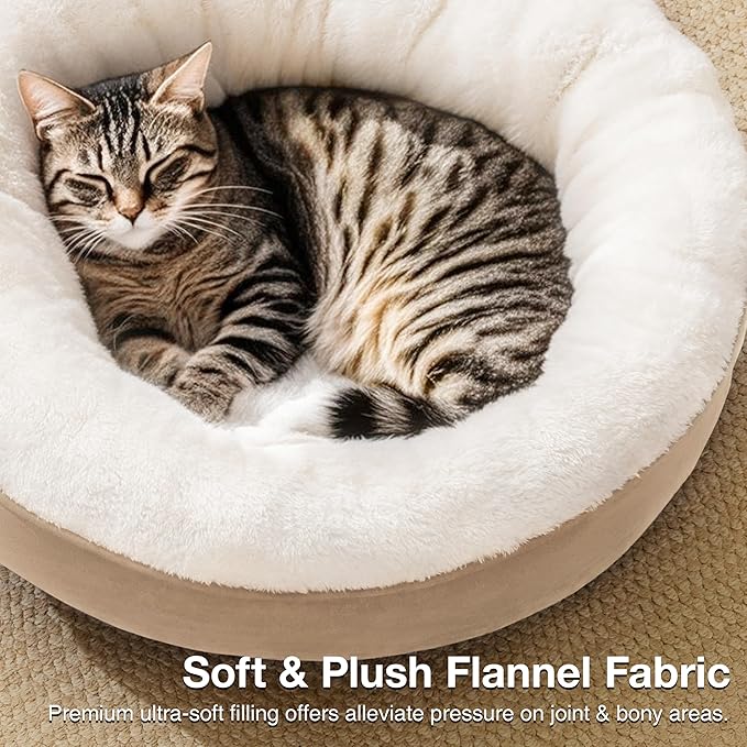 Love's cabin Round Donut Cat and Dog Cushion Bed, 20in Pet Bed - Image 8
