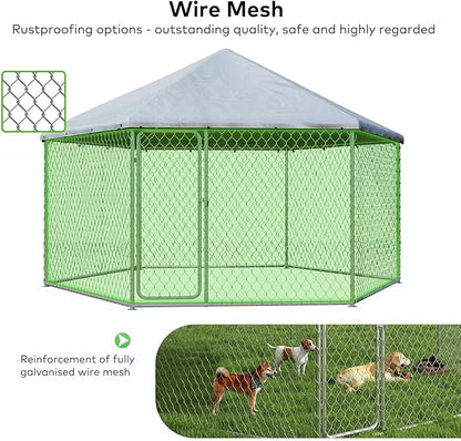 12x12 Outdoor Dog Kennel Outside Heavy Duty Dog Enclosure - Image 2