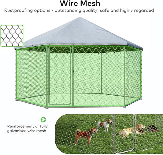 12x12 Outdoor Dog Kennel Outside Heavy Duty Dog Enclosure - Image 2