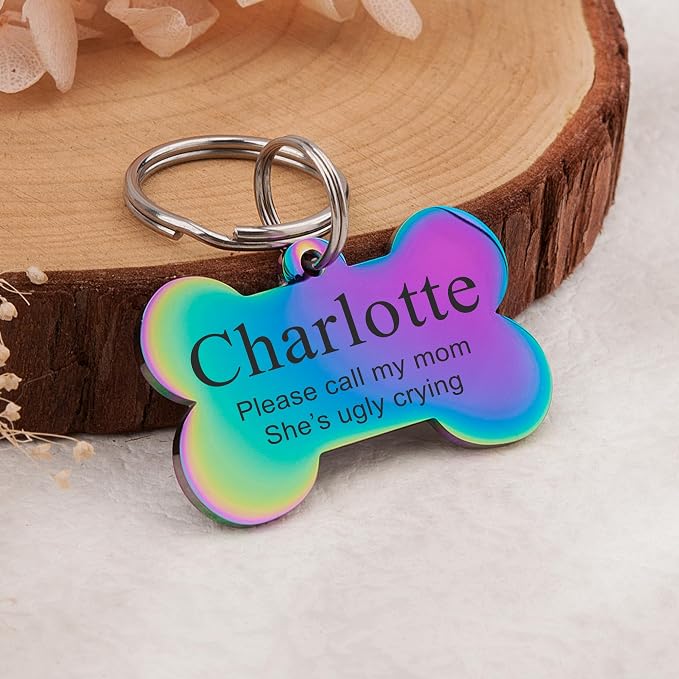 Anavia Personalized Pet ID Tags, Stainless Steel Glossy Laser Engraved Dog Cat - Image 9