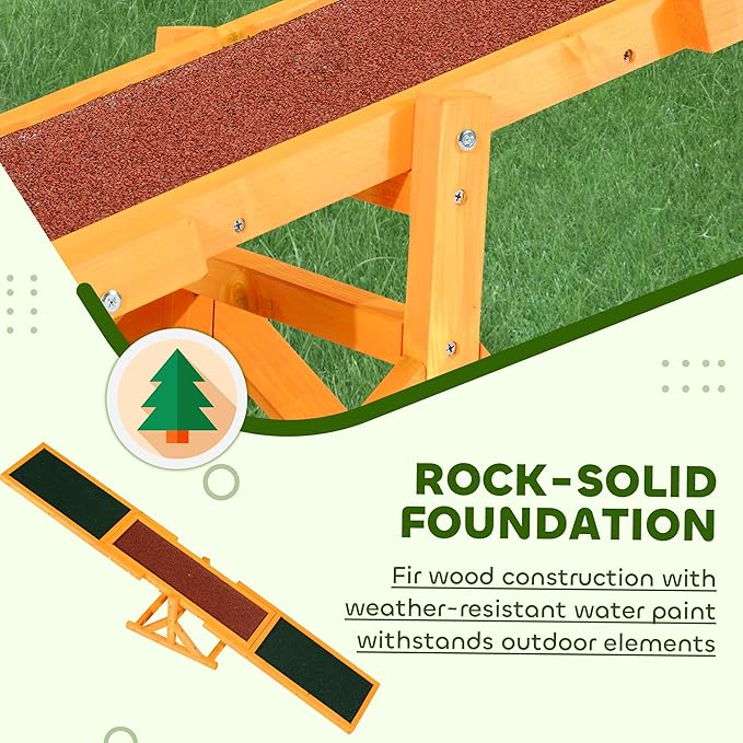 PawHut Wooden Dog Agility Seesaw - Image 3