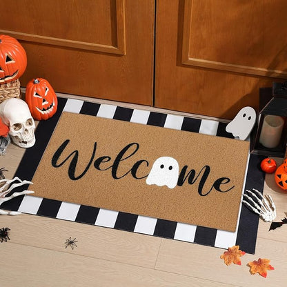 Tinideya 2 Pcs Door Mat Welcome Non Slip Coir Mats Floor Layering Doormats - Image 2