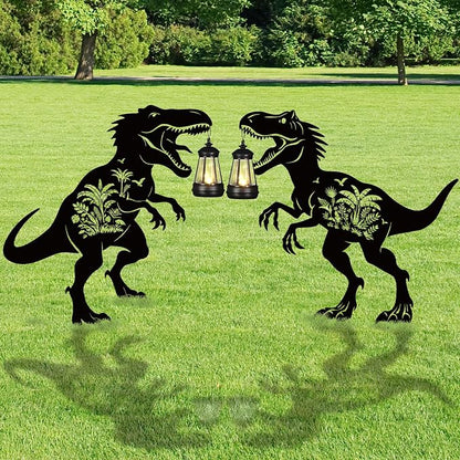 Dinosaur Metal Garden Stakes Yard Decor by RNGMSI