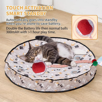Interactive Cat Toys for Indoor Cats – Moving Ball Cat Play Mat, Interactive - Image 8