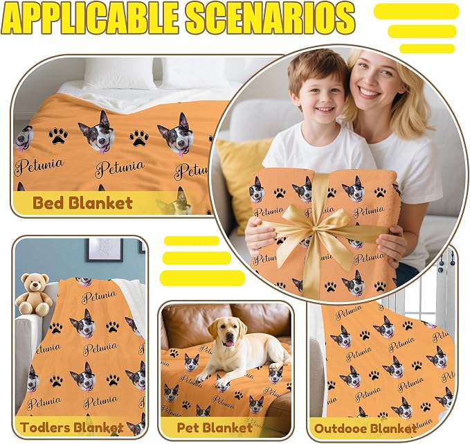 Personalized Paw Print Dog Blanket - Image 6