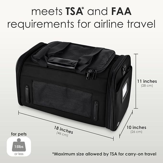 TSA Airline Approved PU Leather Luxury Pet Carrier - Image 2