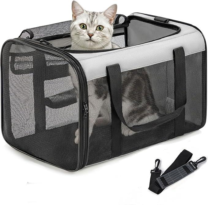 Soft-Sided Cat Carrier for Small-Medium Cats, Puppies up to 15 Lb, Airline by Conlun